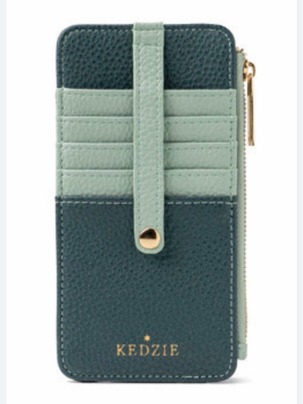 Kedzie Essentials Only Zippered Wallet blue vegan leather colorway